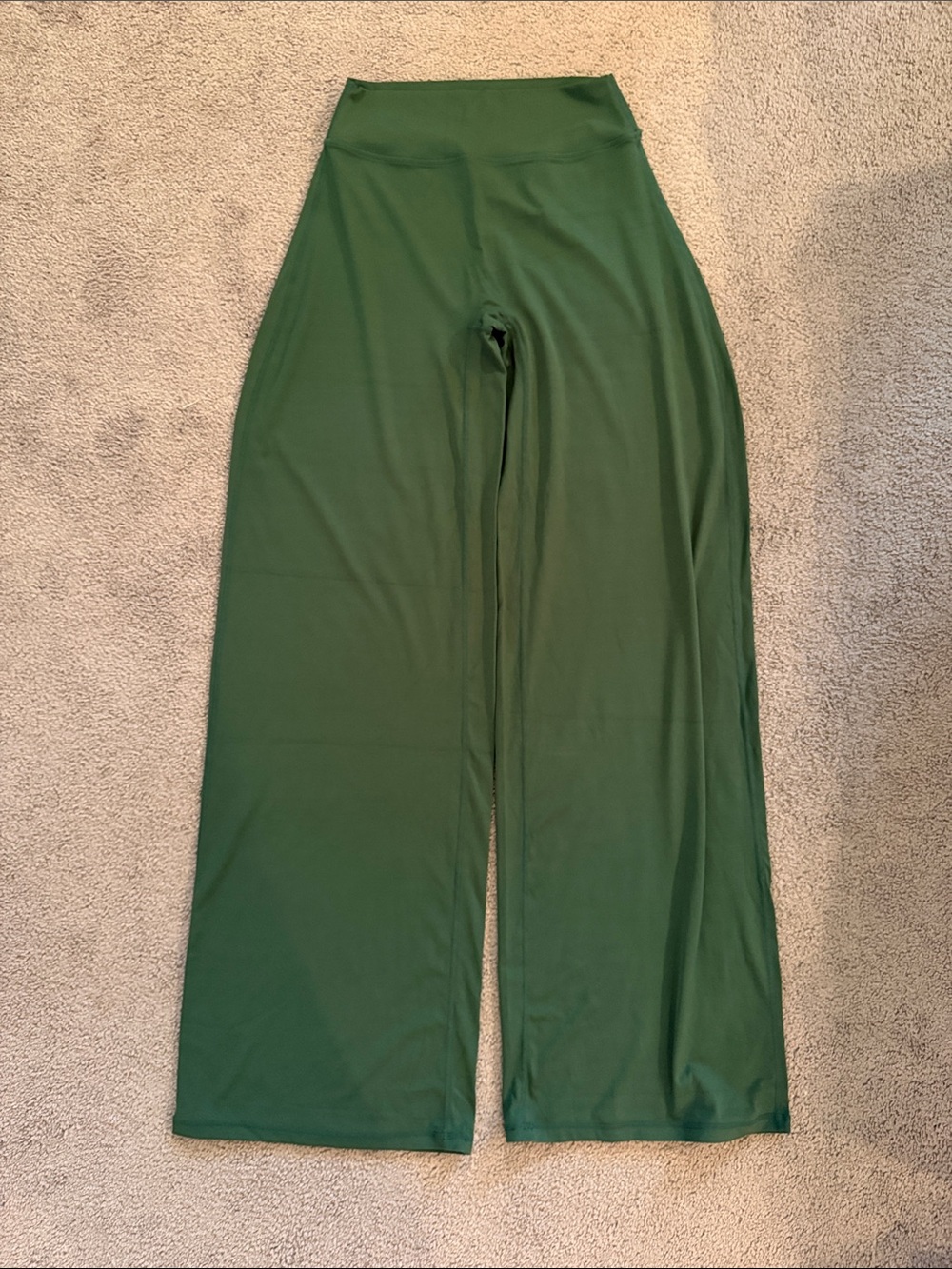 High-Waist Wide Leg Women’s Pants - Forest Green